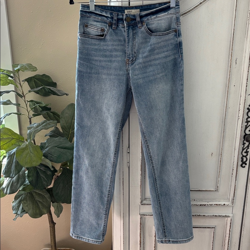 OAT New York Jeans Womens 4/27 Blue Light Wash Straight Denim